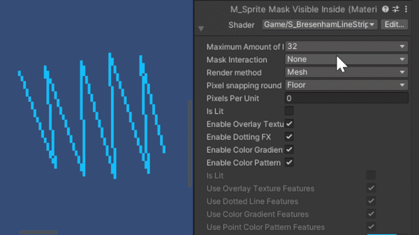 Example of how lines are masked